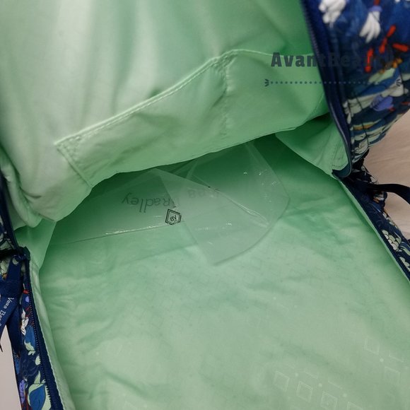 VERA BRADLEY Essential Large Backpack  Floral Blue Bursts Lunch Bunch Set New - Picture 4 of 16